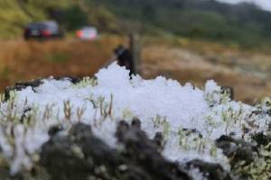 Santa Catarina registra neve e chuva congelada na Serra