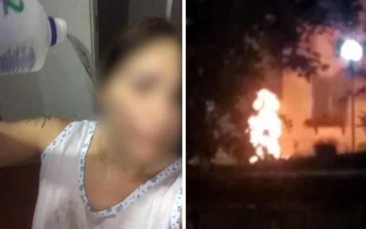 Mulher coloca fogo no próprio corpo após marido não perdoar traição