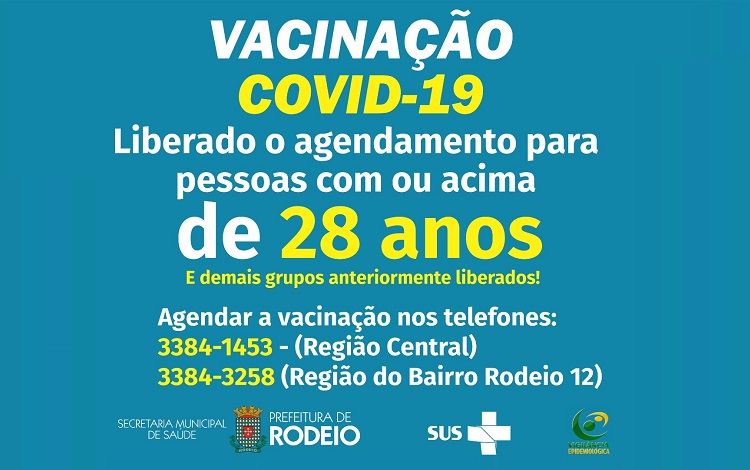 Rodeio abre agendamento para vacinar pessoas acima de 28 anos