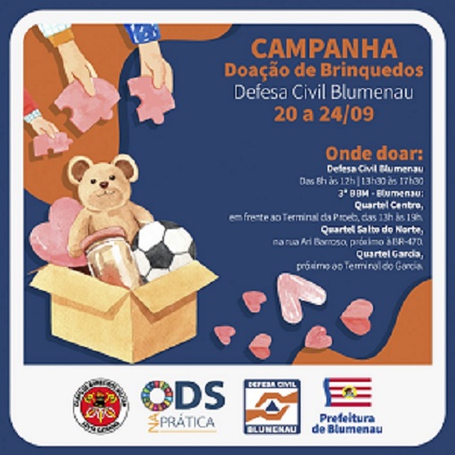 Prefeitura de Blumenau organiza campanha para doação de brinquedos