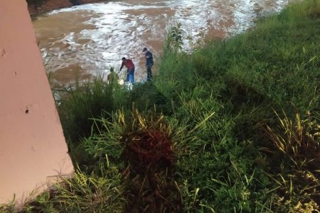 Veículo cai no rio Itajaí Mirim em Brusque