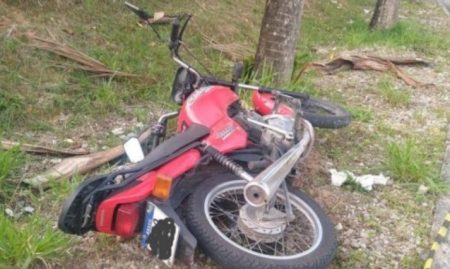 Idoso morre após colidir com motocicleta contra árvore em Gaspar