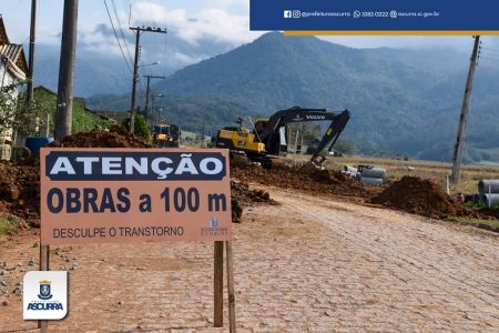 Começaram os trabalhos para pavimentação da Rua Ribeirão São Paulo em Ascurra