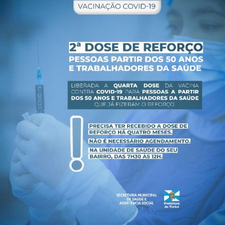 Timbó libera quarta dose da vacina contra Covid-19