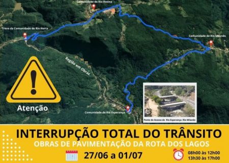 Região serrana de Rio dos Cedros terá interrupção no trânsito