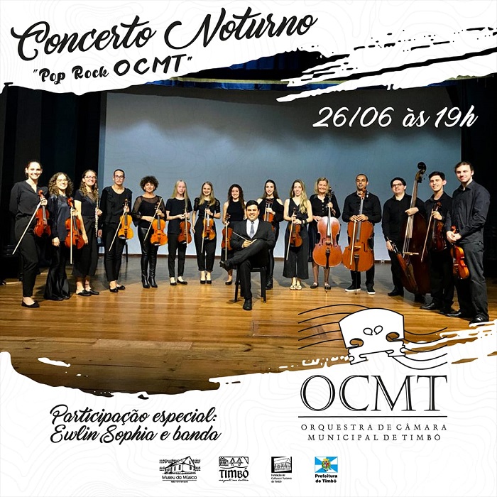 Concerto Noturno recebe espetáculo Pop Rock OCMT em Timbó