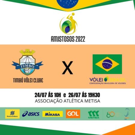 Timbó Vôlei Clube recebe Seleção Brasileira sub-21 para dois amistosos