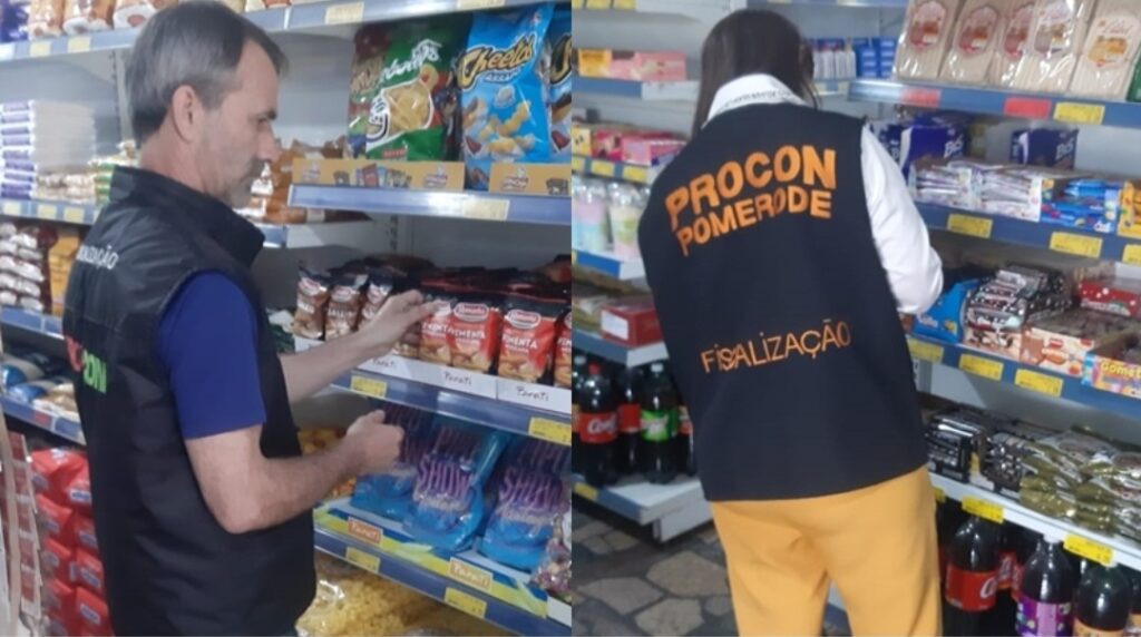 Produtos de mercado são apreendidos durante fiscalização do Procon em Pomerode