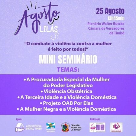 Mini Seminário dos direitos da mulher acontecerá em Timbó