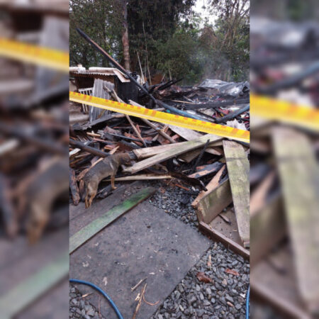 Residência de madeira fica completamente destruída em Blumenau