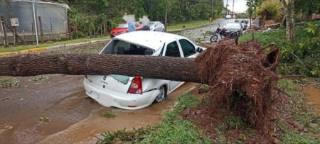 Oeste de Santa Catarina sofre com forte temporal