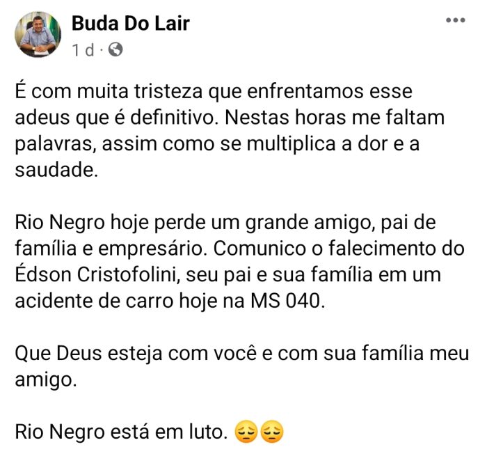 Família do Vale do Itajaí morre em acidente no Mato Grosso do Sul