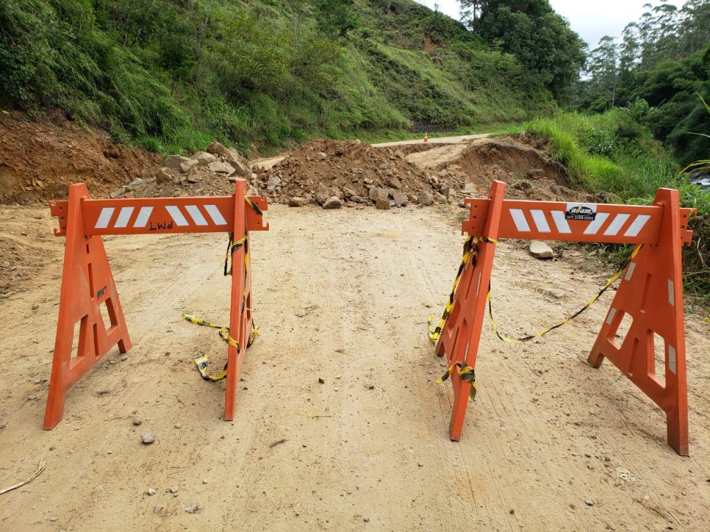 Estrada para o Morro Azul segue interditada em Timbó