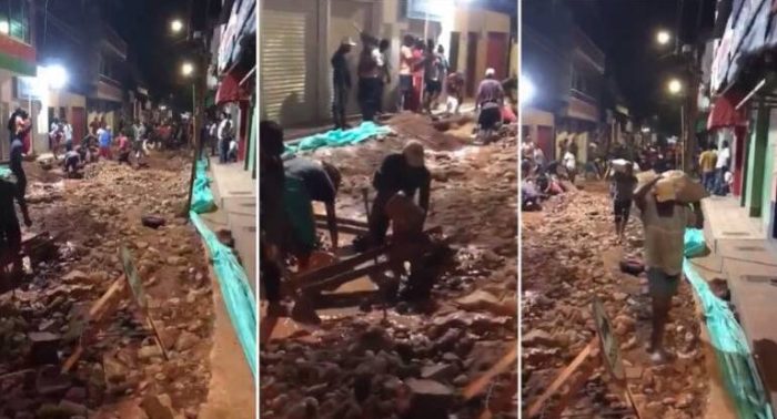 População colombiana ouve boatos de ouro e escavam rua em cidade