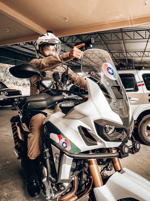 PM de Timbó inicia treinamento para policiamento com motos
