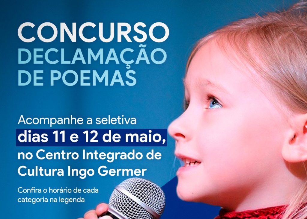 Concurso de Declamação de Poemas de Timbó realiza seletiva nesta quinta e sexta-feira