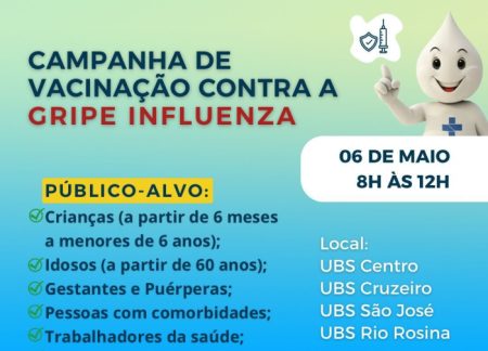 Campanha contra a Gripe: Prefeitura de Rio dos Cedros realiza ação de vacinação