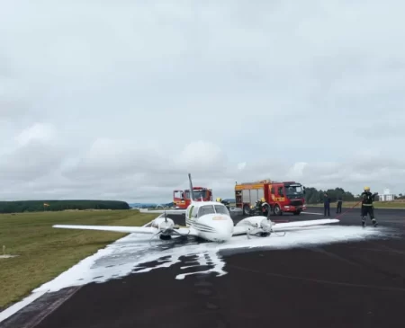 Avião do Governo de SC realiza pouso de emergência em Lages