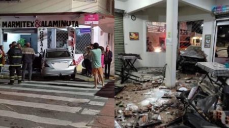 Motorista bêbado perde controle do carro e destrói restaurante no Vale do Itajaí