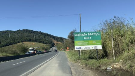 DNIT alerta motoristas para alterações no trânsito da BR-470, em Gaspar