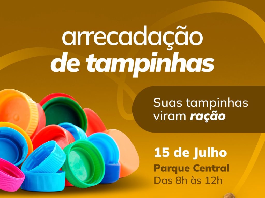 Parque Central de Timbó terá ponto de arrecadação de tampinhas PET neste sábado, 15