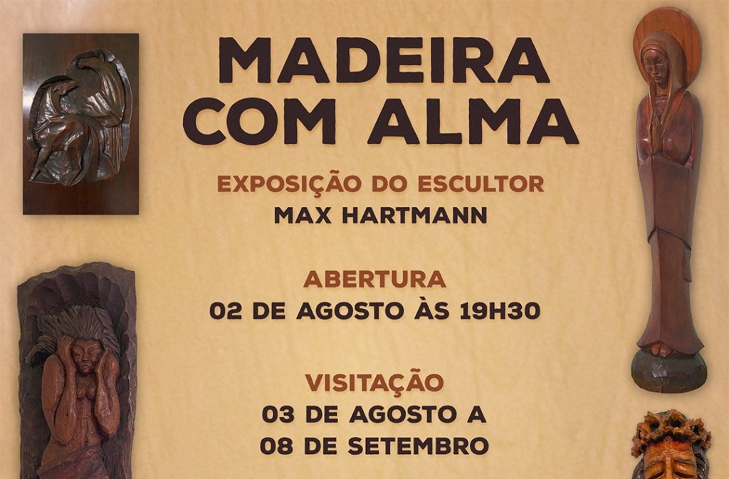 Exposição Madeira com Alma, do escultor Max Hartmann, chega ao CIC Timbó 
