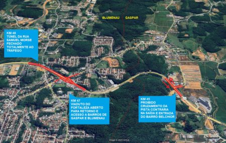 DNIT anuncia mudanças de tráfego na BR-470 em Blumenau