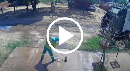 Coletor de lixo viraliza após parar pra limpar calçada recém lavada que sujou sem querer