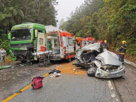 Homem morre em acidente grave na BR-282 em Santa Catarina