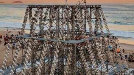 Alok surpreende com construção de imponente pirâmide para show gratuito em praia do Rio de Janeiro