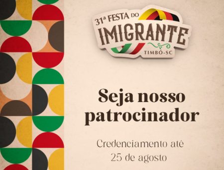 Credenciamento para patrocínio da 31ª Festa do Imigrante de Timbó está aberto