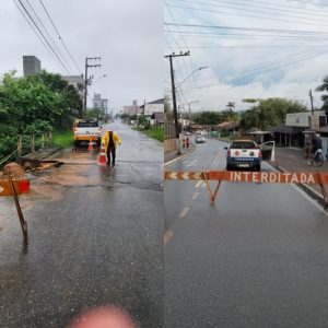 Prefeitura de Indaial interdita ruas devido a ponte comprometida e alerta de enchentes