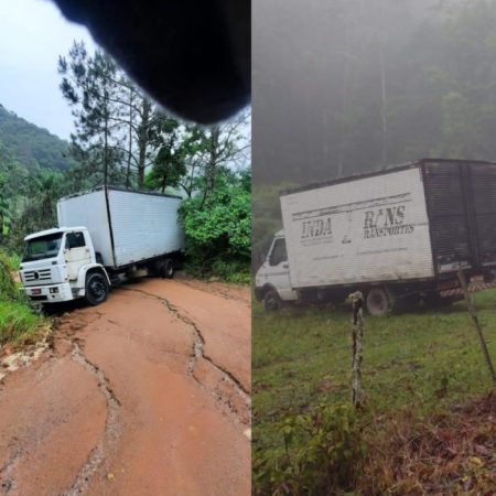 Caminhões de empresa furtados em Indaial são encontrados em Benedito Novo