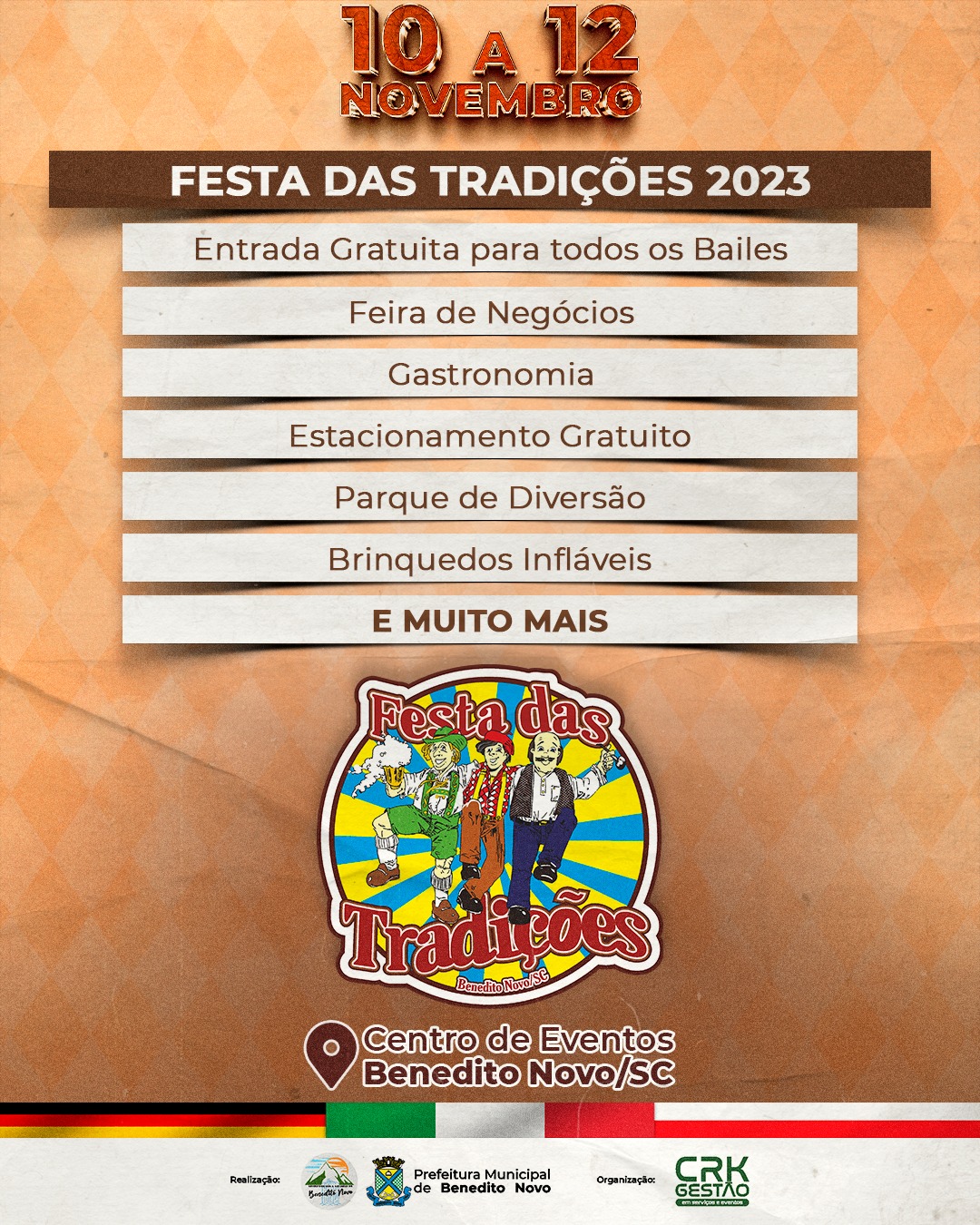 Confira a programação completa da Festa das Tradições 2023 em Benedito Novo