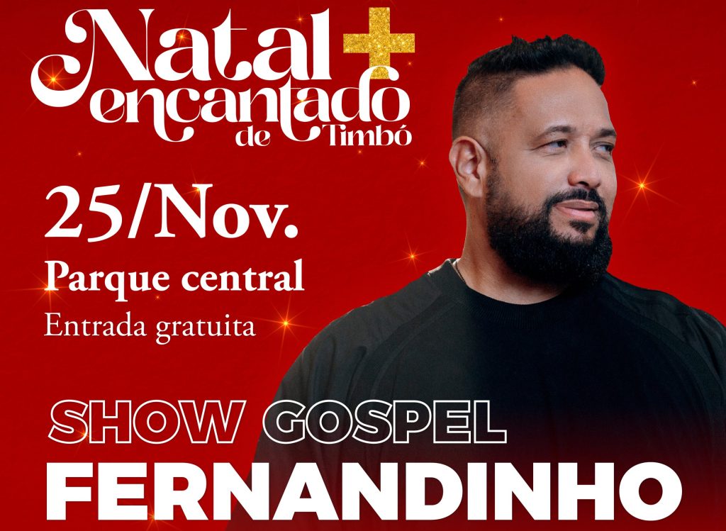 Show do cantor gospel Fernandinho acontece dia 25 em Timbó