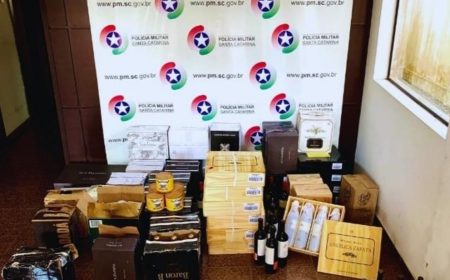 Polícia Militar intercepta carga de vinhos avaliada em mais de R$ 30 mil, em Indaial