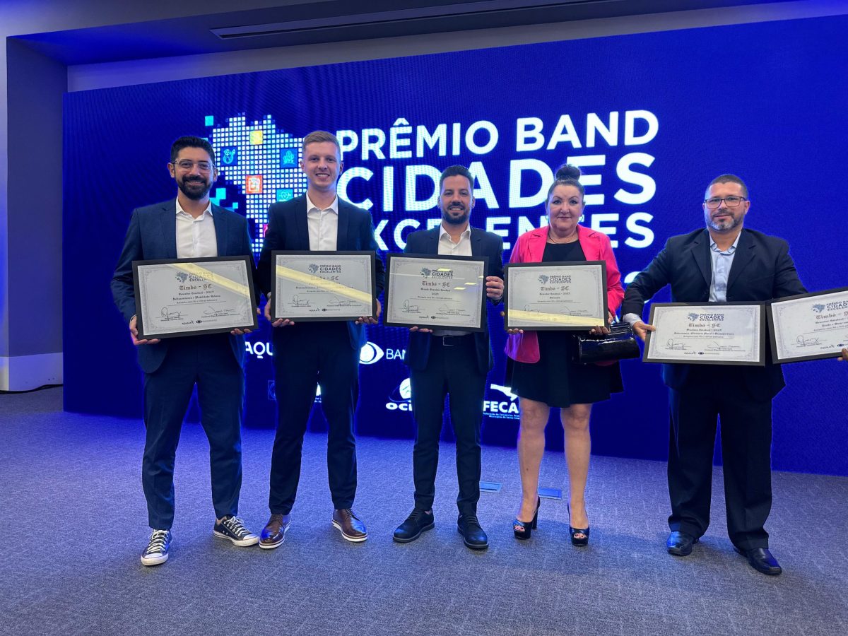 Timbó conquista o 1º lugar no índice geral do prêmio Band Cidades Excelentes