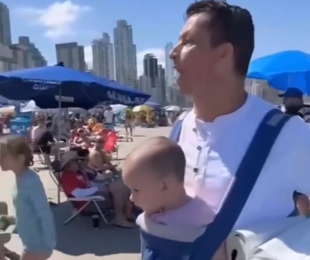 Homem pregando o evangelho gera polêmica após ficar com bebê no sol em BC