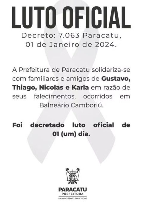 Identificados os 4 jovens que morreram dentro de carro em Balneário Camboriú 