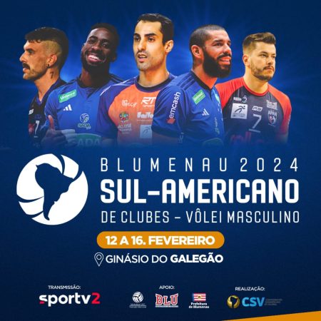 Blumenau será sede do Sul-Americano de Cluber de Voleibol Masculino pela 1° vez na história