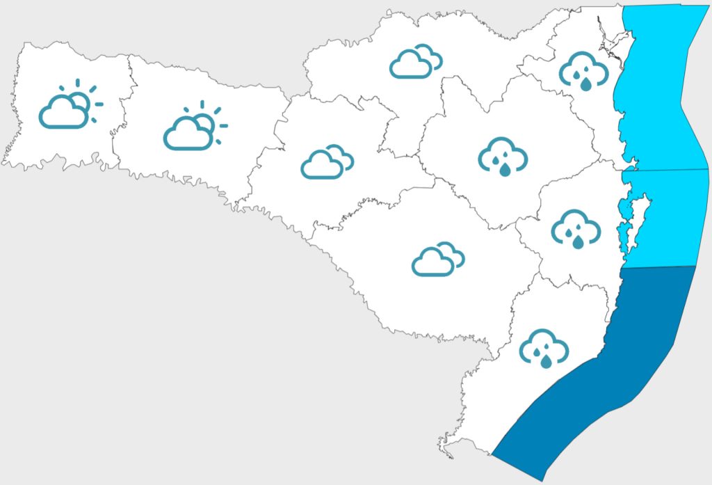 Frente fria se afasta de Santa Catarina: temperatura máxima pode chegar a 30°C nos próximos dias