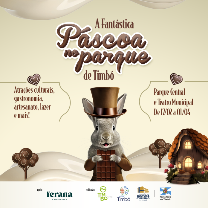 Timbó: Fantástica Páscoa inicia dia 17 de fevereiro; confira a programação