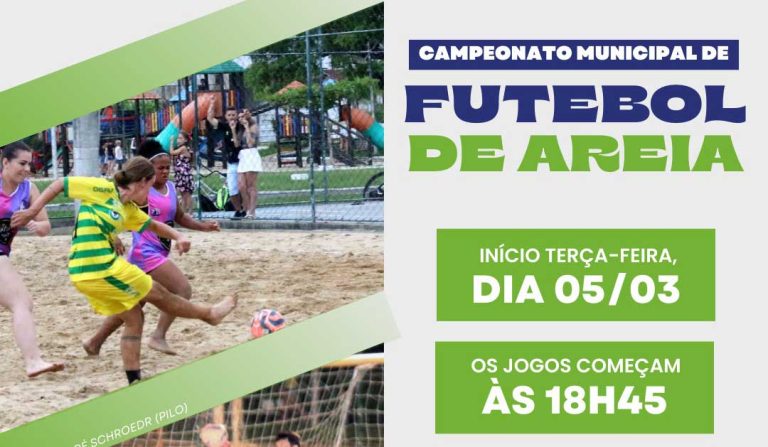 Campeonato Municipal de Futebol de Areia inicia dia 05 de março em Timbó
