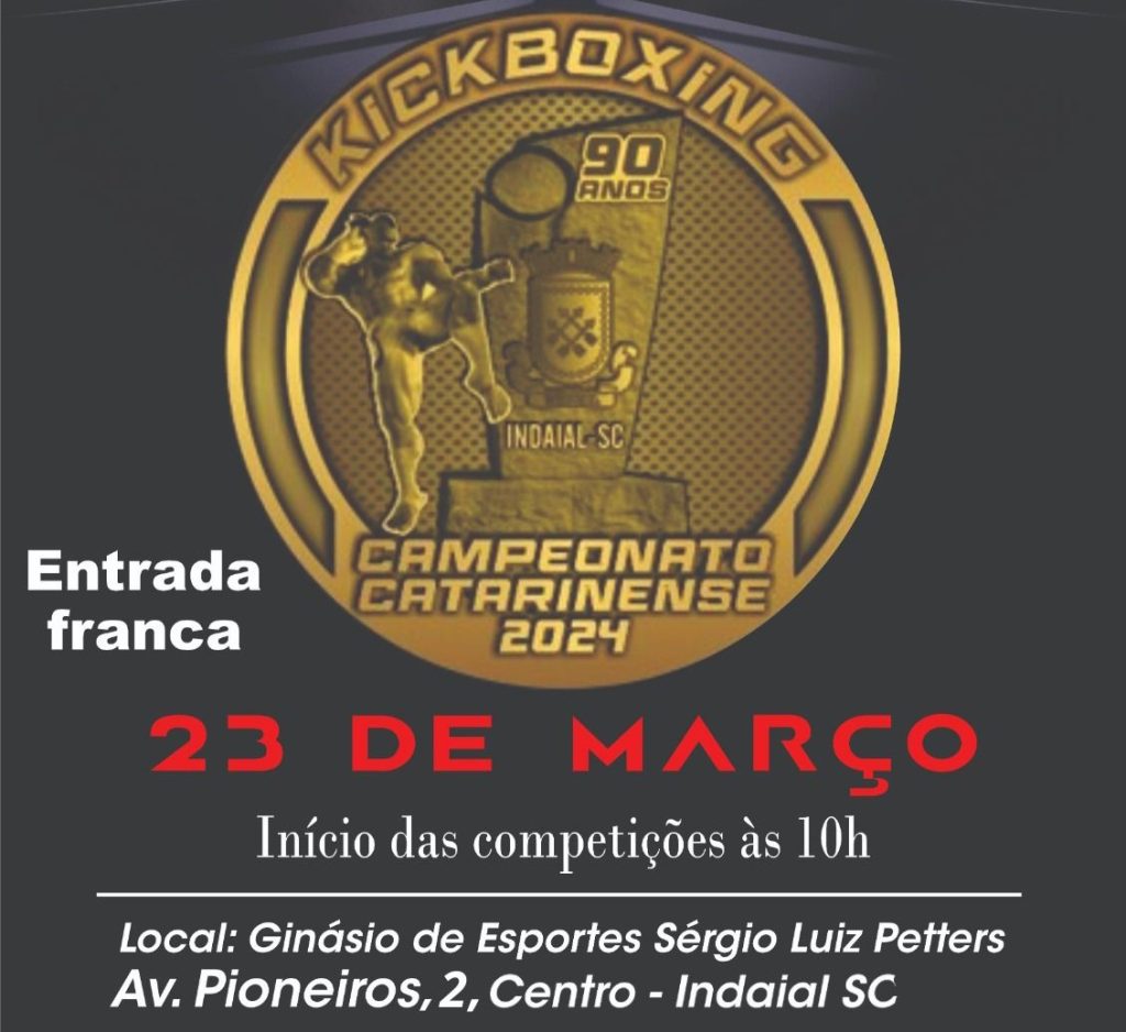 Indaial será a sede do Campeonato Catarinense de Kickboxing em 23 de março
