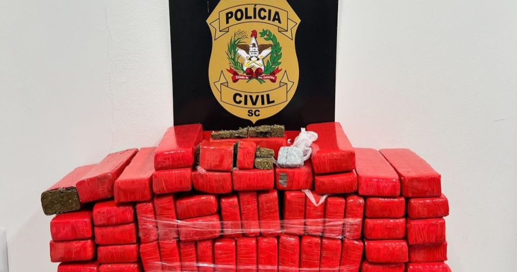 Traficante é preso pela Polícia Civil com mais de 91 kg de maconha em Itajaí