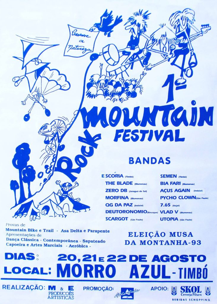 Ex-integrantes da banda Escória sobem o Morro Azul para relembrar festival de rock dos anos 90