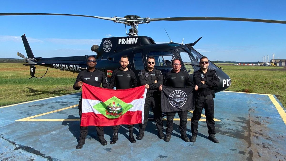Polícia Civil de SC envia segundo helicóptero para resgate no Rio Grande do Sul