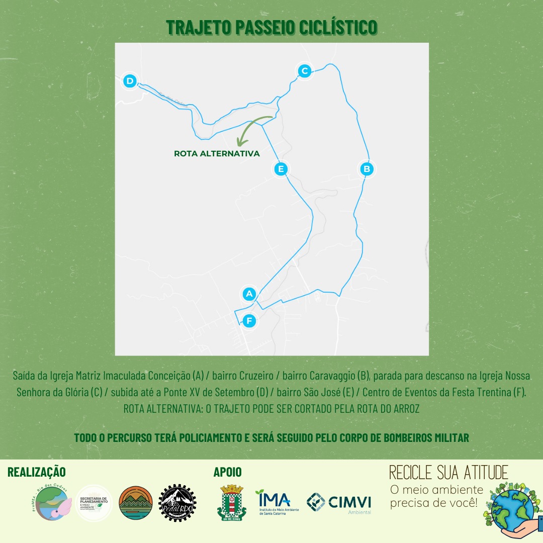 II Edição do Passeio Ciclístico Pense Verde promete movimentar Rio dos Cedros