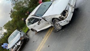 Em Indaial, colisão entre 2 veículos deixa condutor ferido 