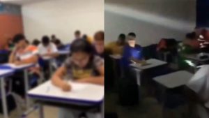 Deu tudo errado: alunos são pegos colando após professor desligar a luz durante prova 